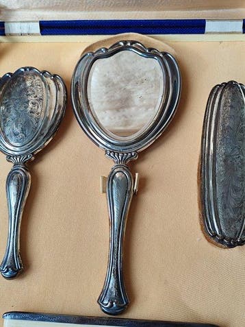 Art déco Ensemble de toilette (4) - Argent 800, autre