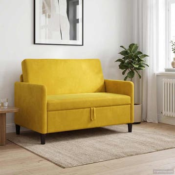 vidaXL Sofa met Opbergruimte Geel 122 x 78 x 87 cm Polyester, Huis en Inrichting, Verzenden, Nieuw
