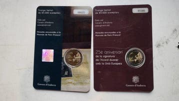 Andorra. 2 Euro 2015/2017 (2 coins) (Zonder minimumprijs)