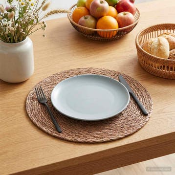 vidaXL Zeewier Placemat 4 st Bruin 100% Zeegras, Maison & Meubles, Cuisine | Linge de cuisine, Verzenden