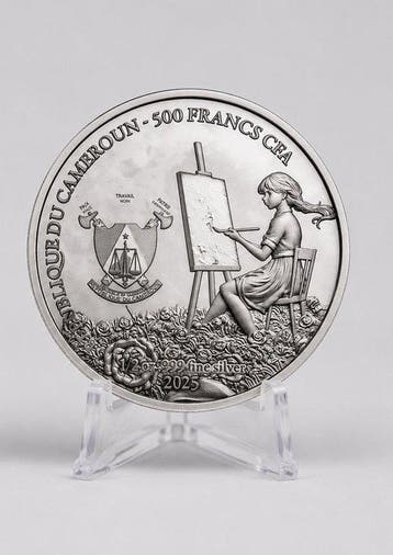 Kameroen. 500 CFA 2025 – Self-Portrait with Grey Felt Hat –