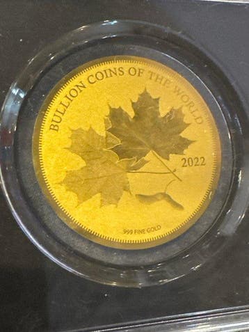Tchad. 5000 Francs 2022 Maple Leaf 1/200 Oz (.999) (Sans, Timbres & Monnaies
