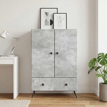vidaXL Dressoir Betongrijs 66 x 34,5 x 95 cm Bewerkt hout, Verzenden, Nieuw