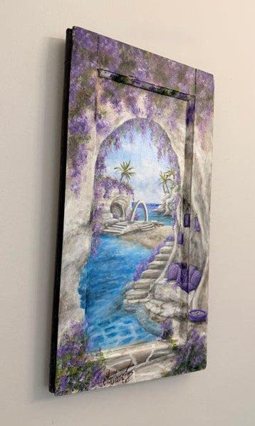 Décoration murale - Trompe-lœil - Grèce - Vieux volet en