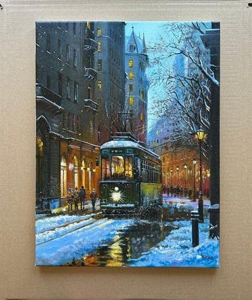 Alexander Nakonechny (1971) - Winter evening - Tram