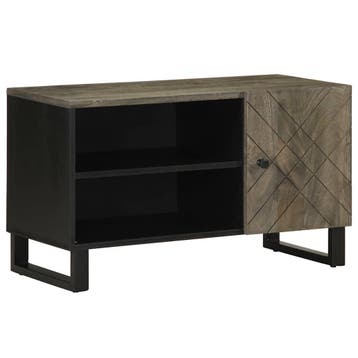 vidaXL Tv-meubel 80x33x46 cm massief mangohout zwart, Verzenden, Nieuw
