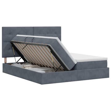 vidaXL Opbergbed met hoofdeinde Donkergrijs 180 x 200 cm, Huis en Inrichting, Slaapkamer | Bedden, Verzenden, Nieuw