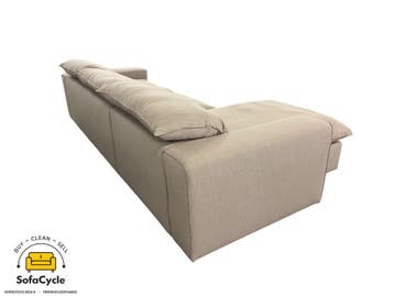 Hoekzetel taupe in stof met topkussens, hoek L/R – overstock, Huis en Inrichting, Verzenden, Nieuw