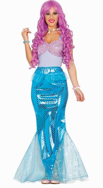 Zeemeermin Kostuum Paars Blauw Dames, Kleding | Dames, Verzenden, Nieuw