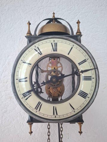 Lantaarnklok - Art Deco Metaal, Staal, Smeedijzer, Messing -