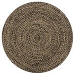 vidaXL Vloerkleed handgemaakt 120 cm jute zwart en naturel, Huis en Inrichting, Stoffering | Tapijten en Vloerkleden, Verzenden