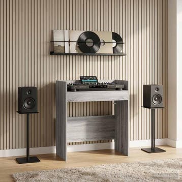 vidaXL DJ Tafel Grijs Sonoma 102 x 45 x 102 cm Bewerkt hout, Verzenden, Nieuw