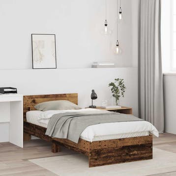 vidaXL Bedframe met Hoofdbord met hoofdeinde Oud hout, Huis en Inrichting, Slaapkamer | Bedden, Verzenden, Nieuw