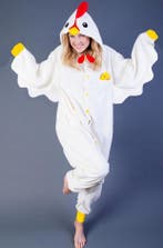 Onesie Kip Pak L-XL Kippenpak Kostuum Wit Ei Hen Hennenpak J, Ophalen of Verzenden