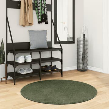 vidaXL Vloerkleed HUARTE laagpolig zacht wasbaar Ø 100 cm, Verzenden, Nieuw