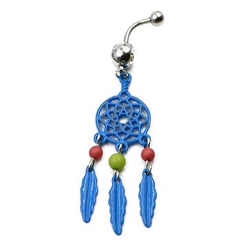 Fako Bijoux - Navelpiercing - Dreamcatcher Retro - Blauw, Verzenden, Nieuw