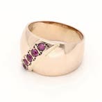 Bague - 14 carats Or rose - 0.35ct. tw. Rubis