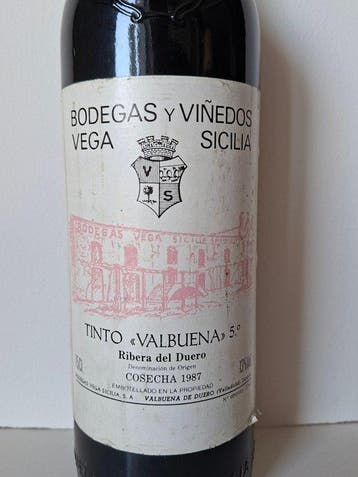 1987 Vega Sicilia, Valbuena 5 Año - Ribera del Duero Reserva, Collections, Vins