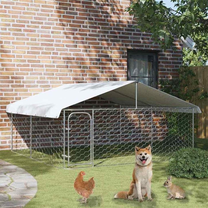 vidaXL Hondenkennel met dak 300x300x150 cm, Animaux & Accessoires, Caisses pour chiens, Envoi
