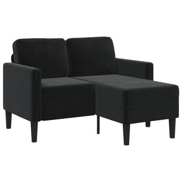 vidaXL Tweezitsbank met chaise longue L-vormig zwart 125 cm, Huis en Inrichting, Verzenden, Nieuw