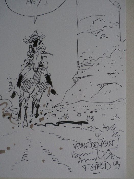 Girod, Thierry - Originele tekening - Indiaan te paard -, Boeken, Stripverhalen