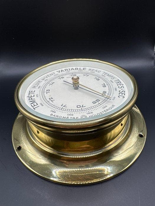 naudet holosterisch barometer - Messing, Glas, Antiek en Kunst, Curiosa en Brocante