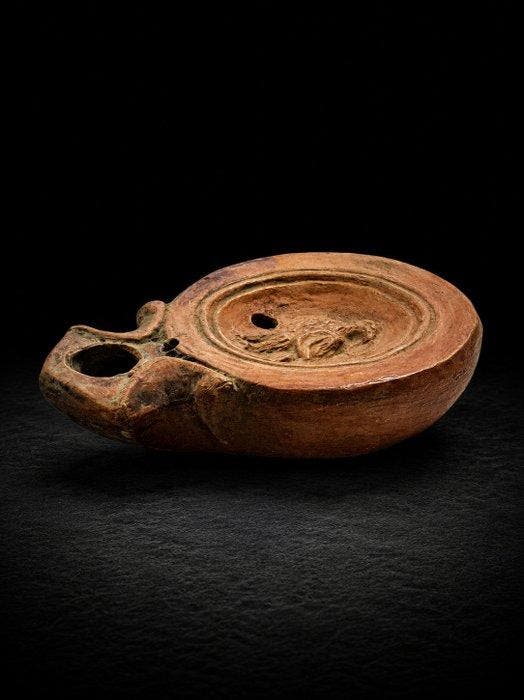 Oud-Romeins, Keizerrijk Terracotta Lamp - 9 cm - Roman, Antiek en Kunst, Antiek | Overige Antiek