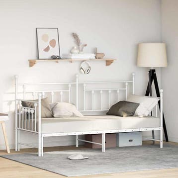 vidaXL Bedframe voor een daybed Wit 80 x 200 cm Staal, Verzenden