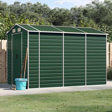 vidaXL Tuinhuis Groen 191x300x198 cm Gegalvaniseerd Staal, Tuin en Terras, Verzenden, Nieuw