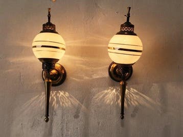 Wandkandelaar (2) - Set van twee vintage wandlampen in, Nieuw