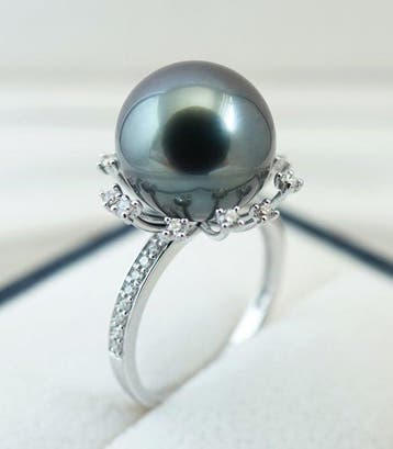 Ring - 18 kt. witgoud - Rikitea parel - Prachtig
