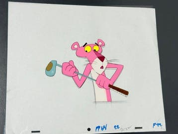 Friz Freleng - Originele animatiecel en tekening van de Pink, Nieuw in verpakking