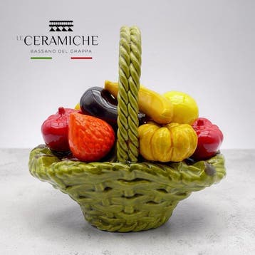 Grande Centrotavola Trompe-lœil in Ceramica di Bassano –