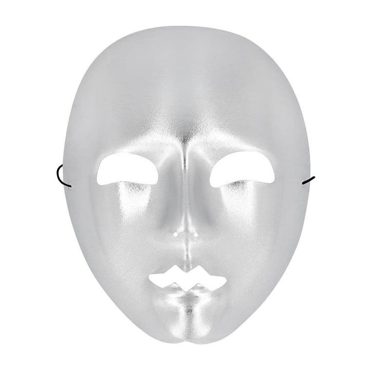 Zilveren Masker Mime, Hobby en Vrije tijd, Feestartikelen, Nieuw, Verzenden