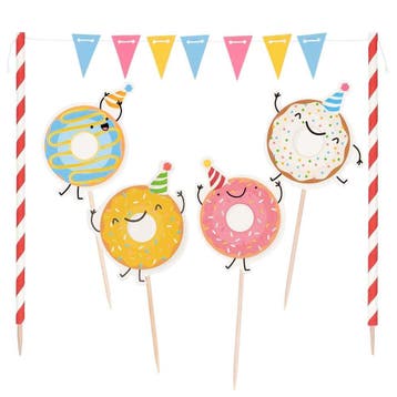 Donut Taarttopper 5 delig, Hobby en Vrije tijd, Feestartikelen, Verzenden, Nieuw