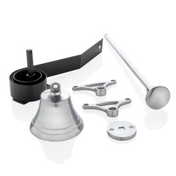 Trekbel mat nikkel - klassieke deurbel - De Oude Deurklink, Ophalen of Verzenden, Nieuw, Koper of Messing, Klink of Kruk