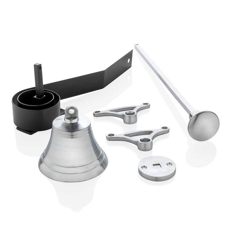 Trekbel mat nikkel - klassieke deurbel - De Oude Deurklink, Doe-het-zelf en Bouw, Hang- en Sluitwerk, Klink of Kruk, Nieuw, Koper of Messing