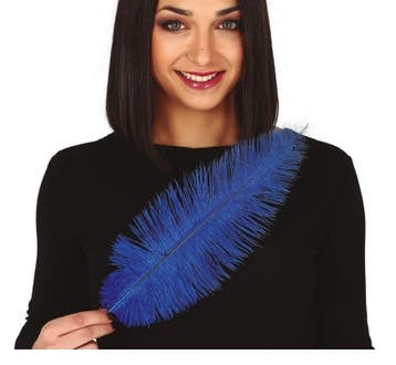 Blauwe Struisvogelveren 40cm 12st, Verzenden, Nieuw