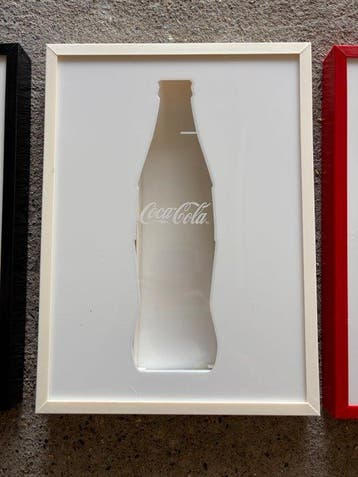 Coca-Cola - Coca-Cola-fles spiegel ingelijst - Reclamebord, Antiek en Kunst
