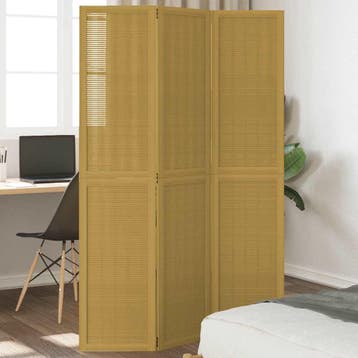 vidaXL Kamerscherm met 3 panelen massief paulowniahout bruin, Verzenden, Nieuw