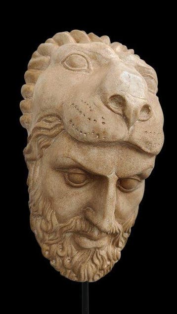 Figuur - Ercole met de Nemeïaanse leeuw - 42 cm -