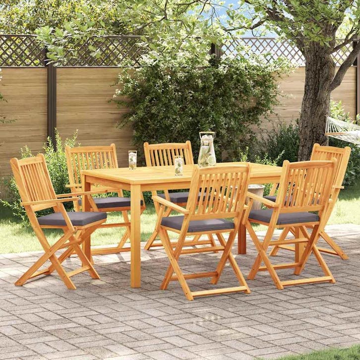 vidaXL Vouwstoel 6 pcs Grijs 49 x 57,5 x 92cm Massief, Jardin & Terrasse, Chaises de jardin, Envoi