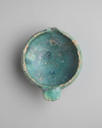 Vroege islamitische Turquoise geglazuurd aardewerk