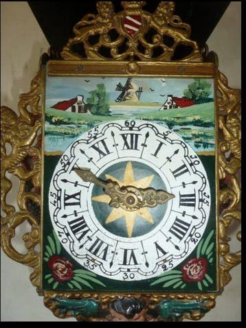 Wandklok - Hout - 1950-1960, Antiek en Kunst