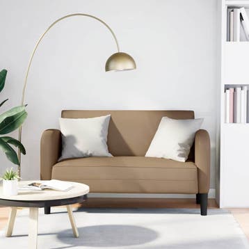 vidaXL Loveseat bank / zetel cappuccino 110 cm kunstleer, Verzenden, Nieuw