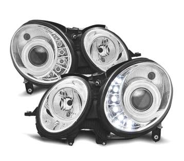 Phares Led Daylight Pour Mercedes Et W211 06-09 Fond Chromé, Autos : Pièces & Accessoires, Éclairage, Verzenden