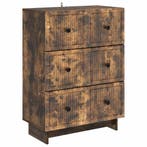 vidaXL Ladekast Gerookt eiken 66 x 34,5 x 90 cm Bewerkt hout, Verzenden