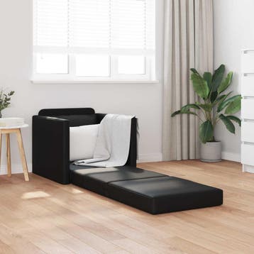 vidaXL Slaapbank / zetel Zwart 74 x 77 x 81 cm Kunstleer, Verzenden, Nieuw
