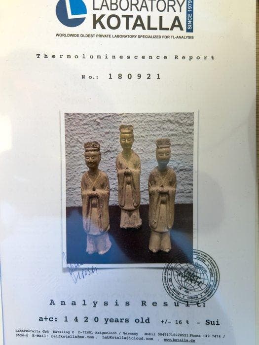 Oude Chinese Sui-dynastie Terracotta Statuet van een, Collections, Minéraux & Fossiles
