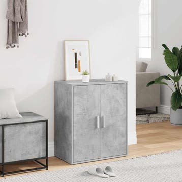 vidaXL Schoenenkast 60x35x70 cm bewerkt hout betongrijs, Verzenden, Nieuw